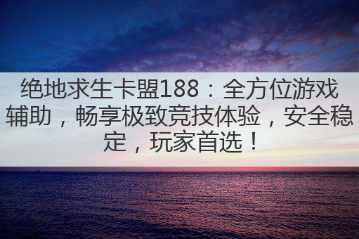 绝地求生卡盟188:全方位游戏辅助,畅享极致竞技体验,安全稳定,玩家首选!