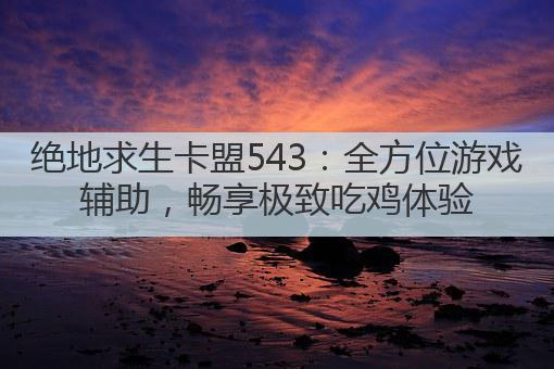 绝地求生卡盟543：全方位游戏辅助，畅享极致吃鸡体验