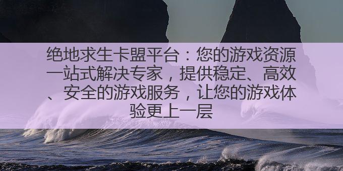 绝地求生卡盟平台:您的游戏资源一站式解决专家,提供稳定、高效、安全的游戏服务,让您的游戏体验更上一层楼。
