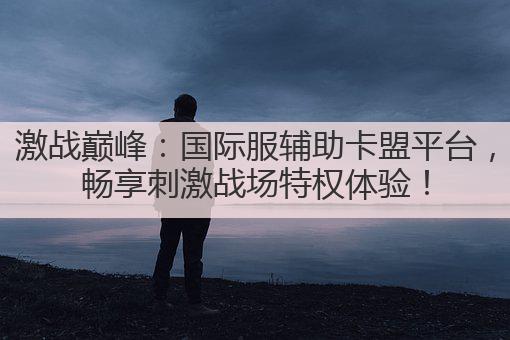 激战巅峰:国际服辅助卡盟平台,畅享刺激战场特权体验!