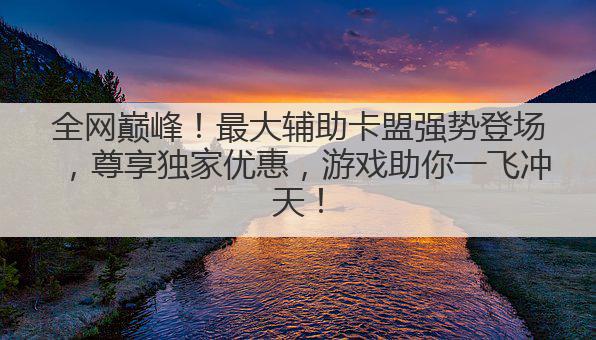 全网巅峰!最大辅助卡盟强势登场,尊享独家优惠,游戏助你一飞冲天!