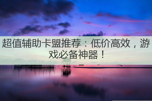 超值辅助卡盟推荐:低价高效,游戏必备神器!