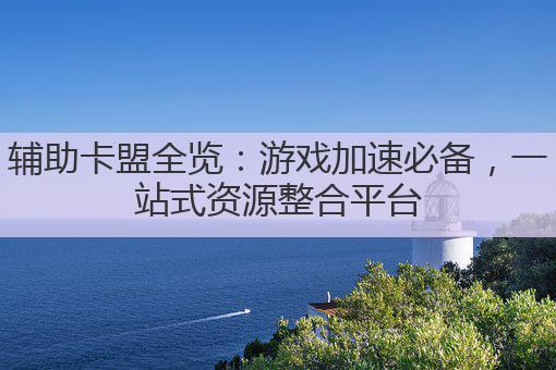 辅助卡盟全览:游戏加速必备,一站式资源整合平台