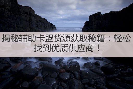 揭秘辅助卡盟货源获取秘籍：轻松找到优质供应商！