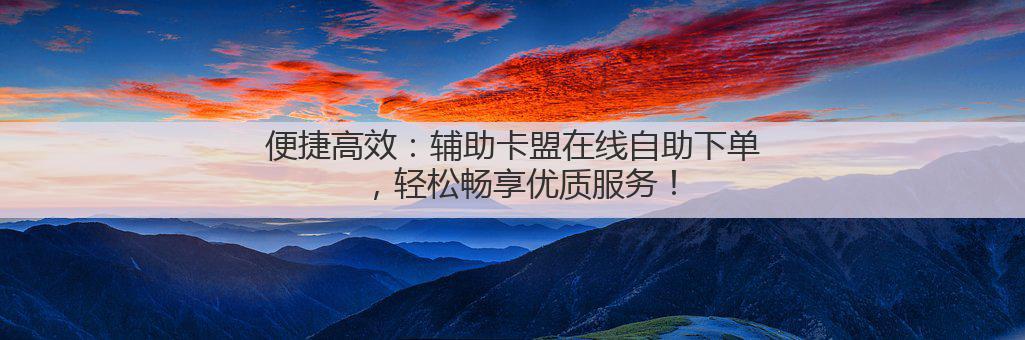 便捷高效：辅助卡盟在线自助下单，轻松畅享优质服务！