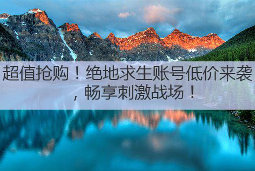 超值抢购！绝地求生账号低价来袭，畅享刺激战场！