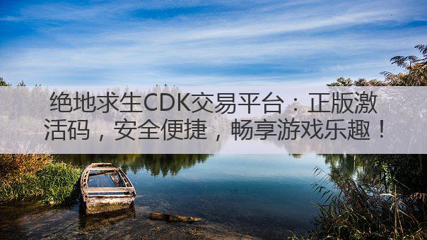绝地求生CDK交易平台：正版激活码，安全便捷，畅享游戏乐趣！