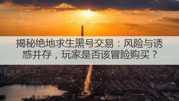 揭秘绝地求生黑号交易:风险与诱惑并存,玩家是否该冒险购买?