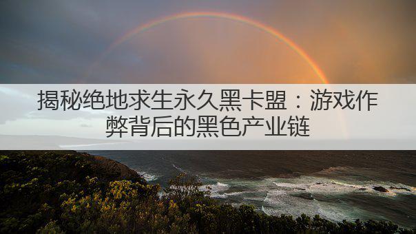 揭秘绝地求生永久黑卡盟：游戏作弊背后的黑色产业链