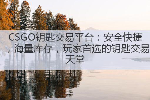 CSGO钥匙交易平台：安全快捷，海量库存，玩家首选的钥匙交易天堂