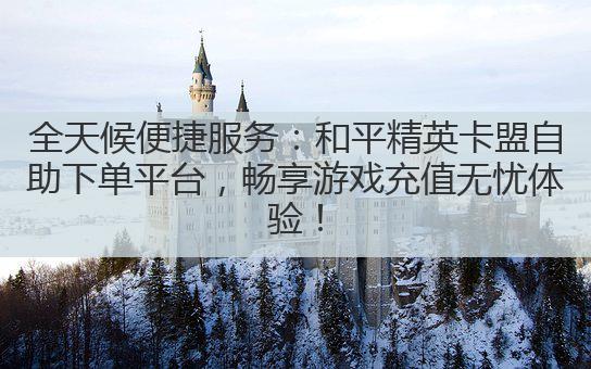 全天候便捷服务：和平精英卡盟自助下单平台，畅享游戏充值无忧体验！