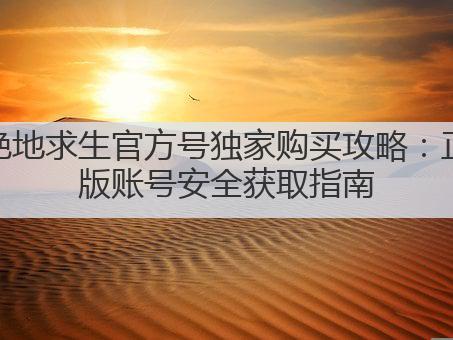 绝地求生官方号独家购买攻略：正版账号安全获取指南