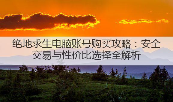 绝地求生电脑账号购买攻略:安全交易与性价比选择全解析