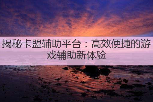 揭秘卡盟辅助平台:高效便捷的游戏辅助新体验