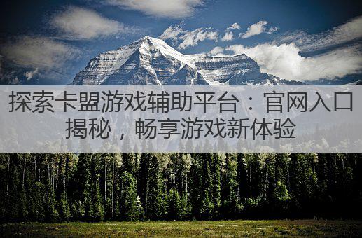探索卡盟游戏辅助平台:官网入口揭秘,畅享游戏新体验