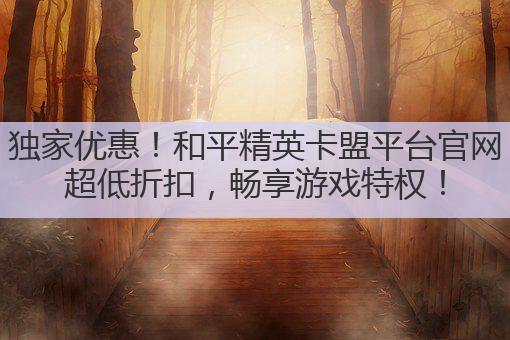 独家优惠!和平精英卡盟平台官网超低折扣,畅享游戏特权!