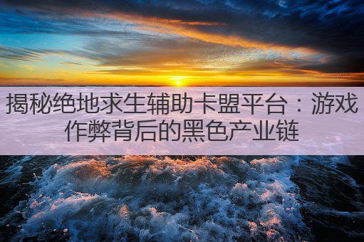 揭秘绝地求生辅助卡盟平台：游戏作弊背后的黑色产业链