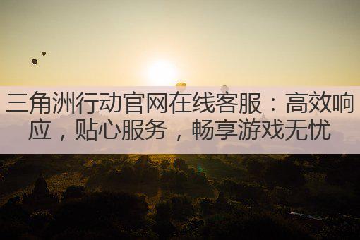 三角洲行动官网在线客服:高效响应,贴心服务,畅享游戏无忧