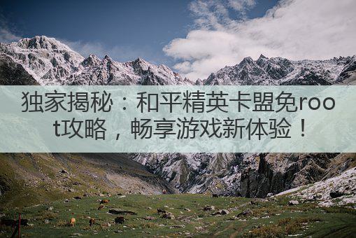 独家揭秘:和平精英卡盟免root攻略,畅享游戏新体验!
