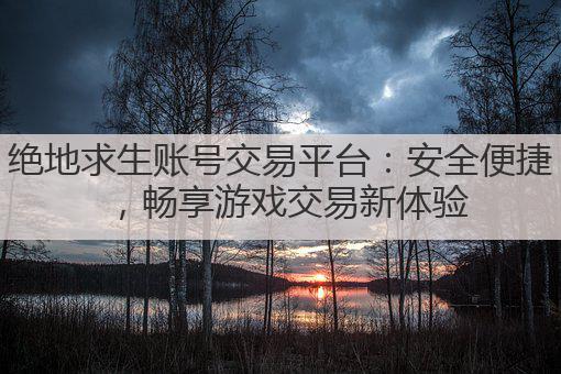 绝地求生账号交易平台：安全便捷，畅享游戏交易新体验