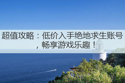 超值攻略:低价入手绝地求生账号,畅享游戏乐趣!