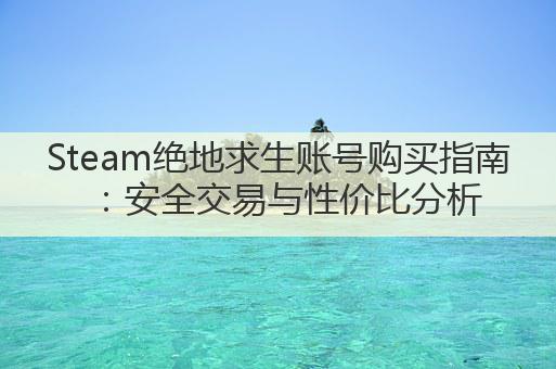 Steam绝地求生账号购买指南:安全交易与性价比分析