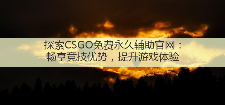探索CSGO免费永久辅助官网:畅享竞技优势,提升游戏体验