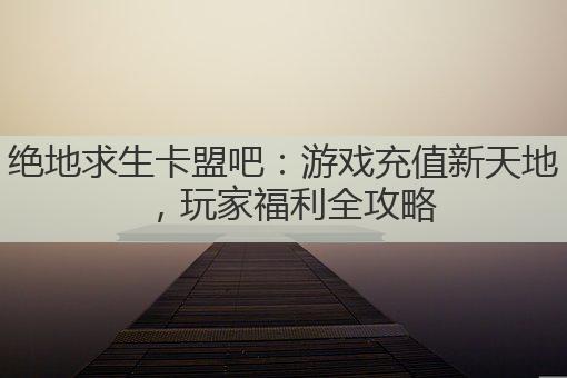 绝地求生卡盟吧:游戏充值新天地,玩家福利全攻略