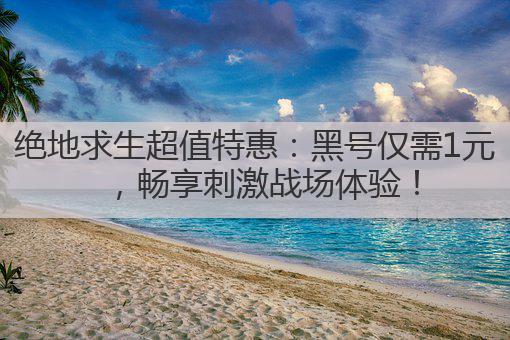 绝地求生超值特惠：黑号仅需1元，畅享刺激战场体验！