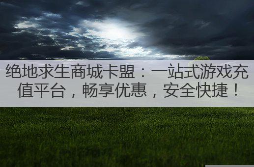 绝地求生商城卡盟:一站式游戏充值平台,畅享优惠,安全快捷!