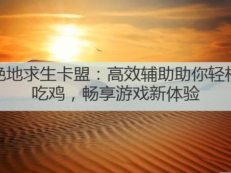 绝地求生卡盟:高效辅助助你轻松吃鸡,畅享游戏新体验