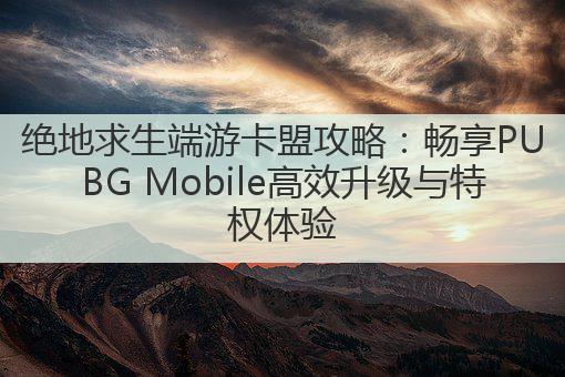绝地求生端游卡盟攻略：畅享PUBG Mobile高效升级与特权体验