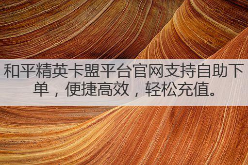 和平精英卡盟平台官网支持自助下单,便捷高效,轻松充值。