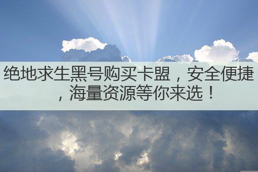 绝地求生黑号购买卡盟,安全便捷,海量资源等你来选!