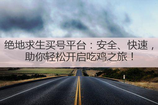 绝地求生买号平台:安全、快速,助你轻松开启吃鸡之旅!