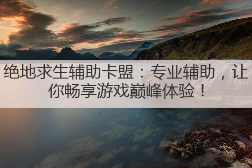 绝地求生辅助卡盟:专业辅助,让你畅享游戏巅峰体验!