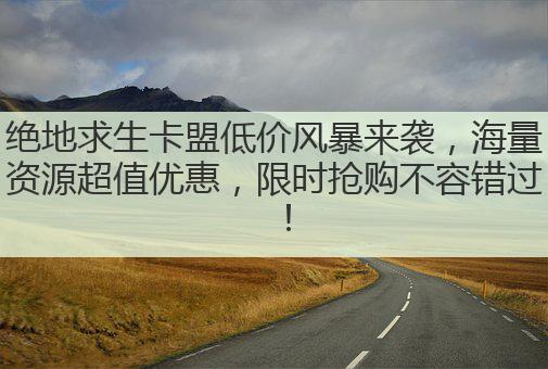 绝地求生卡盟低价风暴来袭,海量资源超值优惠,限时抢购不容错过!