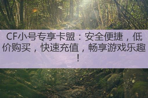 CF小号专享卡盟:安全便捷,低价购买,快速充值,畅享游戏乐趣!