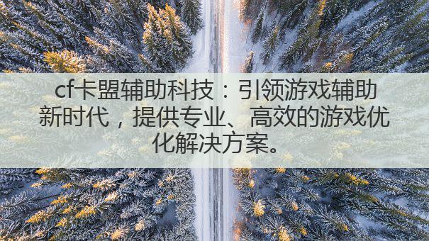 cf卡盟辅助科技:引领游戏辅助新时代,提供专业、高效的游戏优化解决方案。