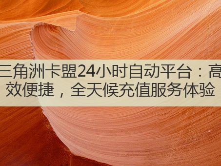 三角洲卡盟24小时自动平台：高效便捷，全天候充值服务体验