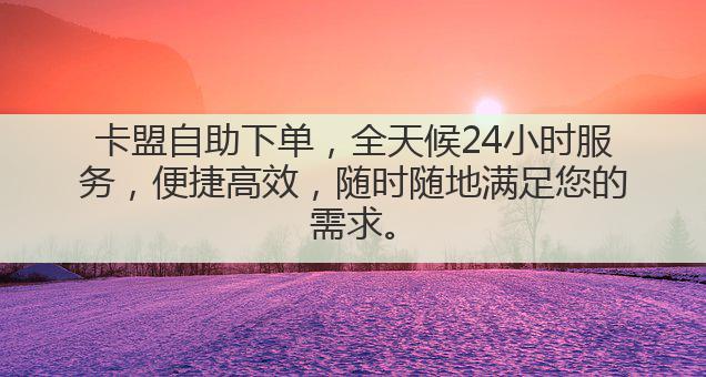 卡盟自助下单，全天候24小时服务，便捷高效，随时随地满足您的需求。