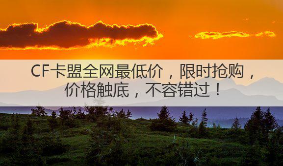 CF卡盟全网最低价,限时抢购,价格触底,不容错过!