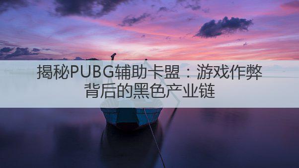 揭秘PUBG辅助卡盟：游戏作弊背后的黑色产业链