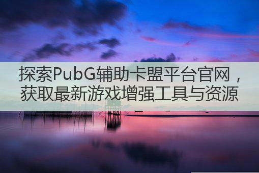 探索PubG辅助卡盟平台官网，获取最新游戏增强工具与资源