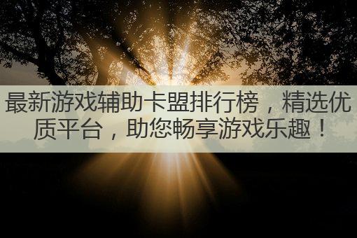 最新游戏辅助卡盟排行榜，精选优质平台，助您畅享游戏乐趣！