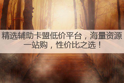 精选辅助卡盟低价平台,海量资源一站购,性价比之选!