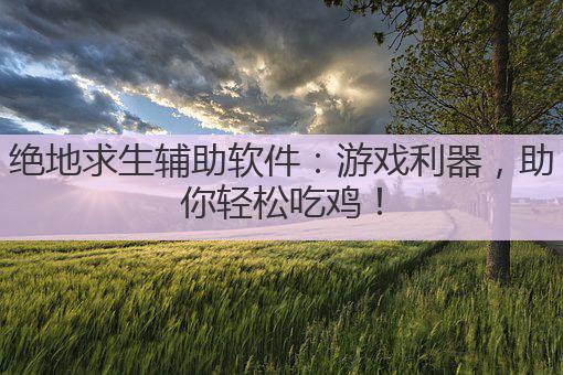 绝地求生辅助软件:游戏利器,助你轻松吃鸡!