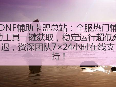 DNF辅助卡盟总站：全服热门辅助工具一键获取，稳定运行超低延迟，资深团队7×24小时在线支持！