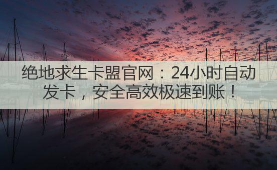 绝地求生卡盟官网：24小时自动发卡，安全高效极速到账！