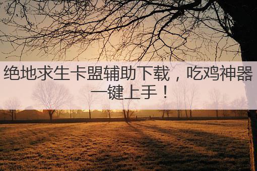 绝地求生卡盟辅助下载,吃鸡神器一键上手!